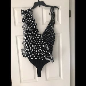 Black and white bodysuit